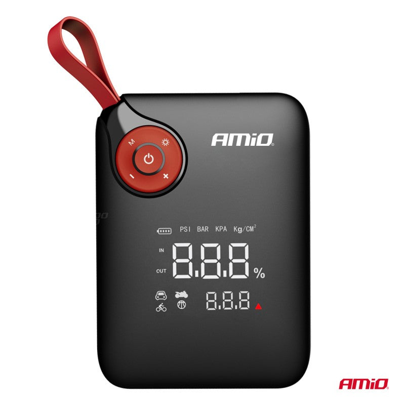 Mini pornitor portabil 4 în 1 cu LED/compresor de aer/acumulator extern 12V 7,2Ah 600A PRO AMIO-04675