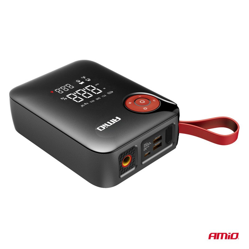 Mini pornitor portabil 4 în 1 cu LED/compresor de aer/acumulator extern 12V 7,2Ah 600A PRO AMIO-04675