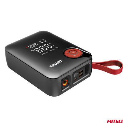 Mini pornitor portabil 4 în 1 cu LED/compresor de aer/acumulator extern 12V 7,2Ah 600A PRO AMIO-04675