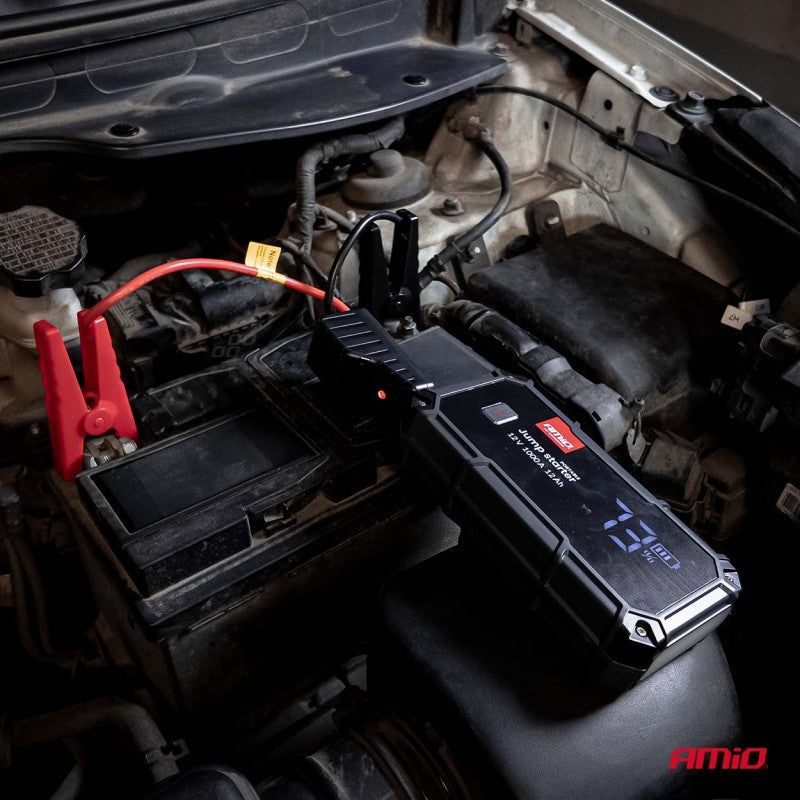 Acumulator portabil 3 în 1 cu LED și baterie externă 12V 12Ah 1000A PRO AMIO-04676
