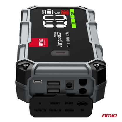Acumulator portabil 3 în 1 cu LED și baterie externă 12V 12Ah 1000A PRO AMIO-04676