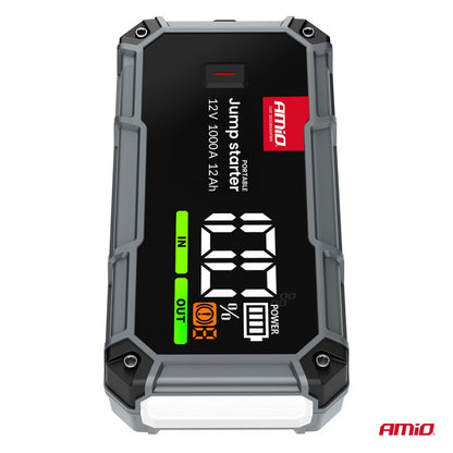 Acumulator portabil 3 în 1 cu LED și baterie externă 12V 12Ah 1000A PRO AMIO-04676
