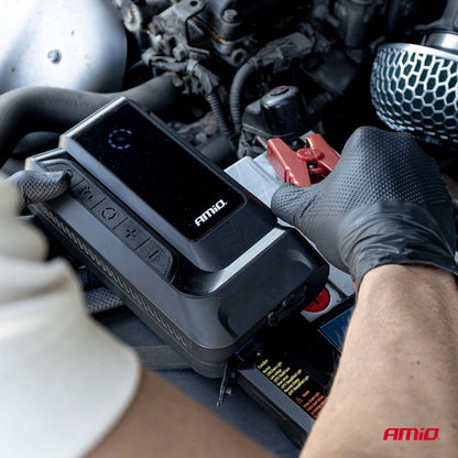 Starter portabil 4 în 1/LED/Compresor de aer/Acumulator extern 12V 12Ah 1600A AMIO-04677