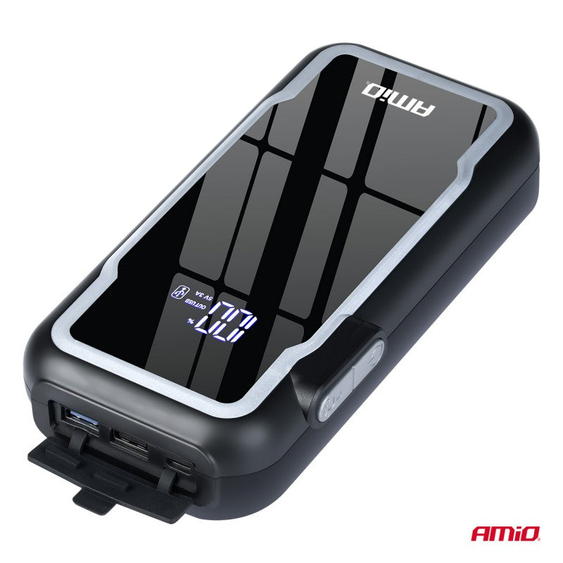 Starter portabil 3 în 1/LED/Acumulator extern 12V 12Ah 1600A AMIO-04678