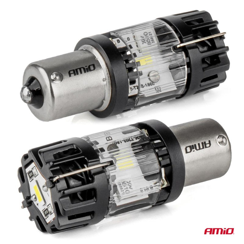 Bec LED LumiTec BA15S P21W 12V FULL CANBUS alb 1 buc. AMIO-04688