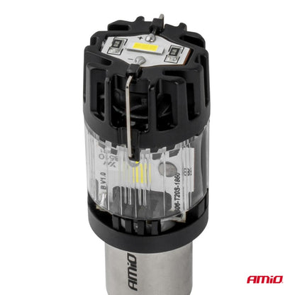 Bec LED LumiTec BA15S P21W 12V FULL CANBUS alb 1 buc. AMIO-04688