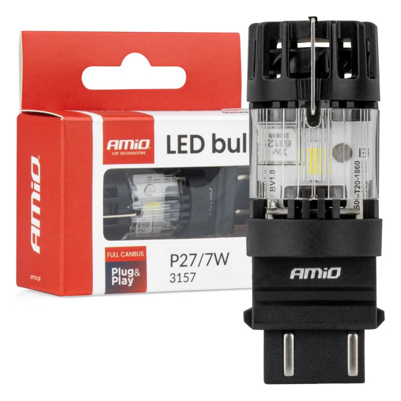 Bec LED LumiTec 3157 P27/7W 12V FULL CANBUS alb 1 buc. AMIO-04691
