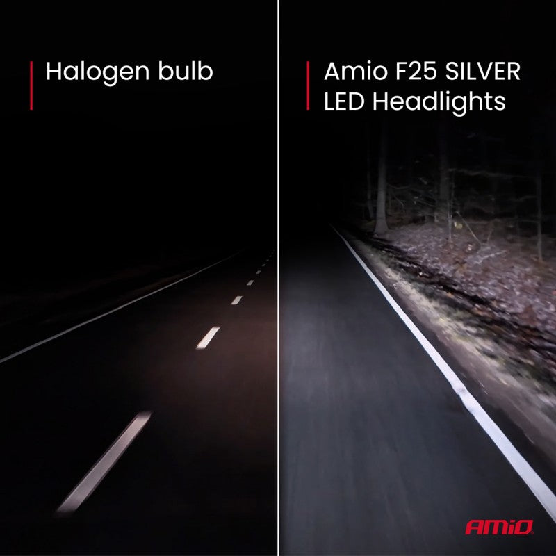 Set becuri LED Seria F25 ARGINTII FULL CANBUS H1 54W 12V 24V AMIO-04701