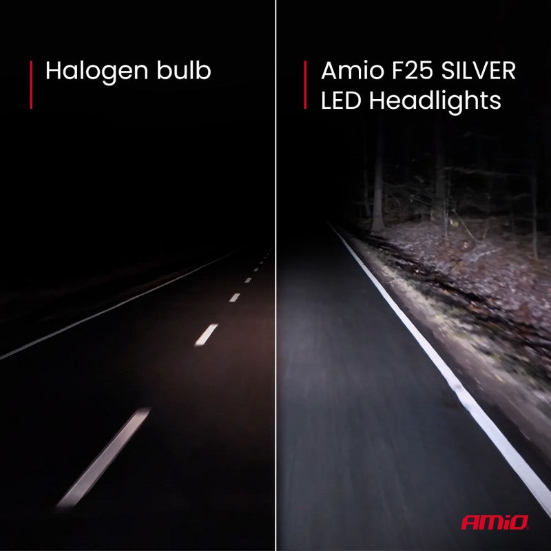 Set becuri LED Seria F25 ARGINTII FULL CANBUS H7/H18 62W 12V 24V AMIO-04704