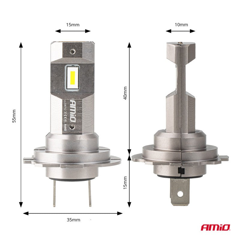 Set becuri auto LED seria H25 CANBUS H7 H18 12V 30W AMIO-04712