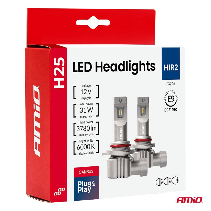 Set Becuri auto LED seria H25 CANBUS HIR2 9012 12V 31W AMIO-04716