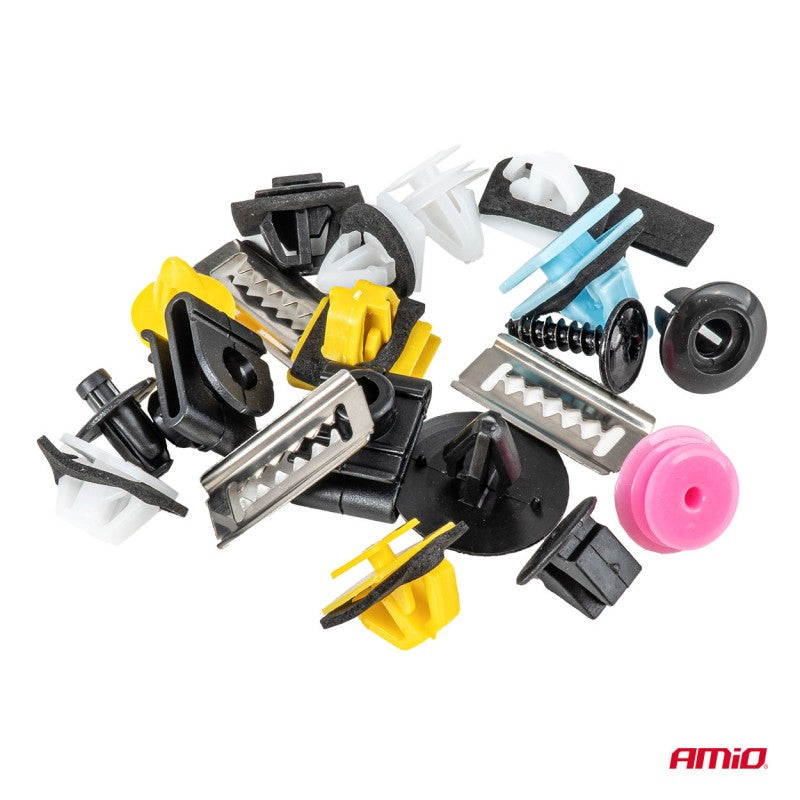 Set de cleme și știfturi auto medii 200 buc AMIO-04739