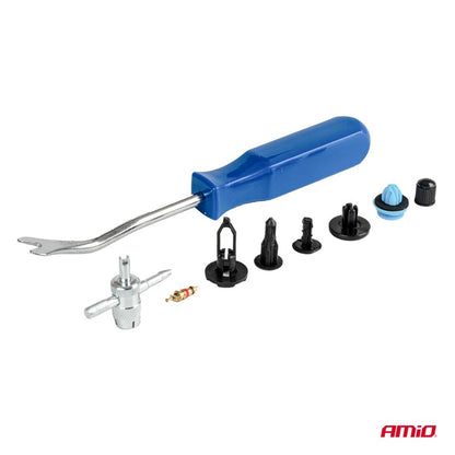 Set mic de cleme și știfturi auto cu unelte 148 buc AMIO-04741