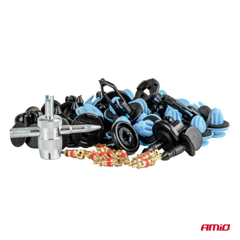 Set mic de cleme și știfturi auto cu unelte 148 buc AMIO-04741