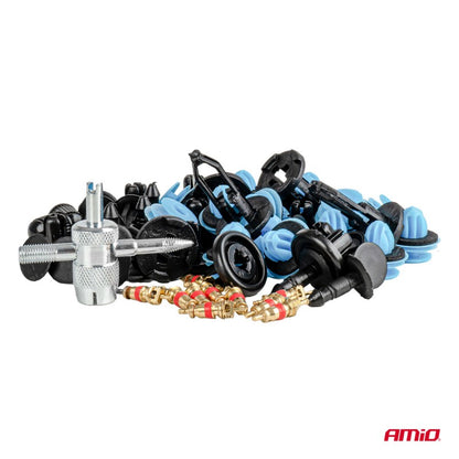 Set mic de cleme și știfturi auto cu unelte 148 buc AMIO-04741