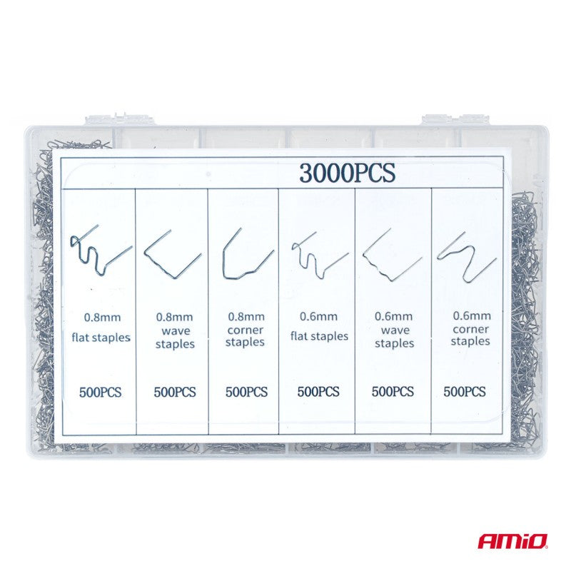 Set mare de capse pentru plastic, 3000 buc. AMIO-04743