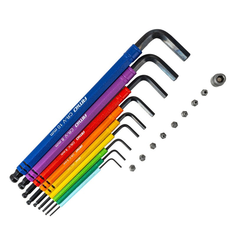 Chei hexagonale Imbus cu bit set 18 buc CRV AMIO-04787