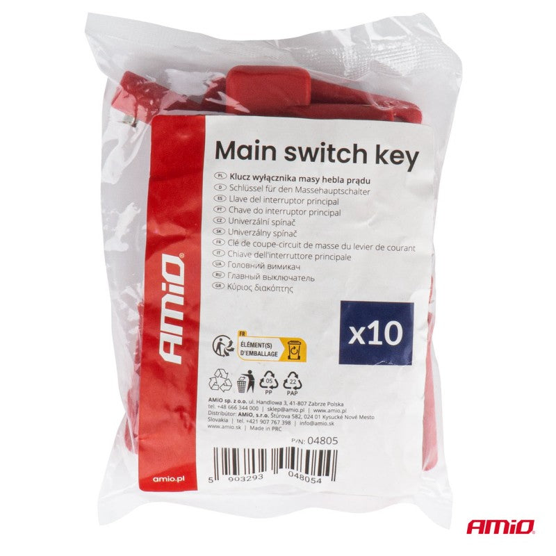 Cheie comutator pentru deconectarea bateriei , set de 10 bucăți, AMIO-04805