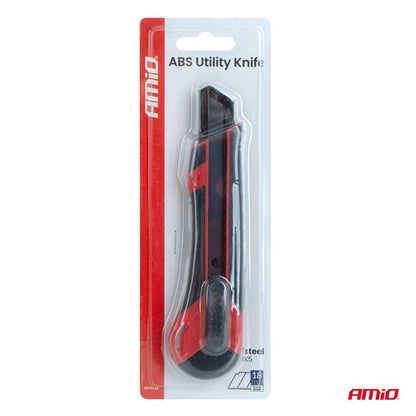 Cutter din oțel SK5 cu lamă ABS neagră 100x18x0.5mm AMIO-04812