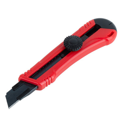 Cutter din oțel SK5 cu lamă neagră și mâner ABS 100x18x0.5mm AMIO-04813