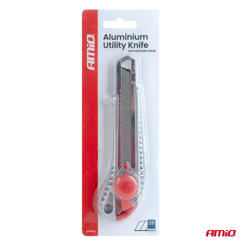 Cutter universal din aluminiu cu mâner 100x18x0.5mm AMIO-04815