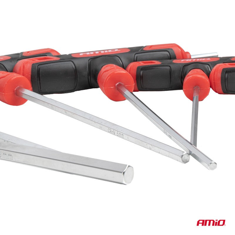 Set chei hexagonale Imbus cu mâner în T, 8 buc. AMIO-04826