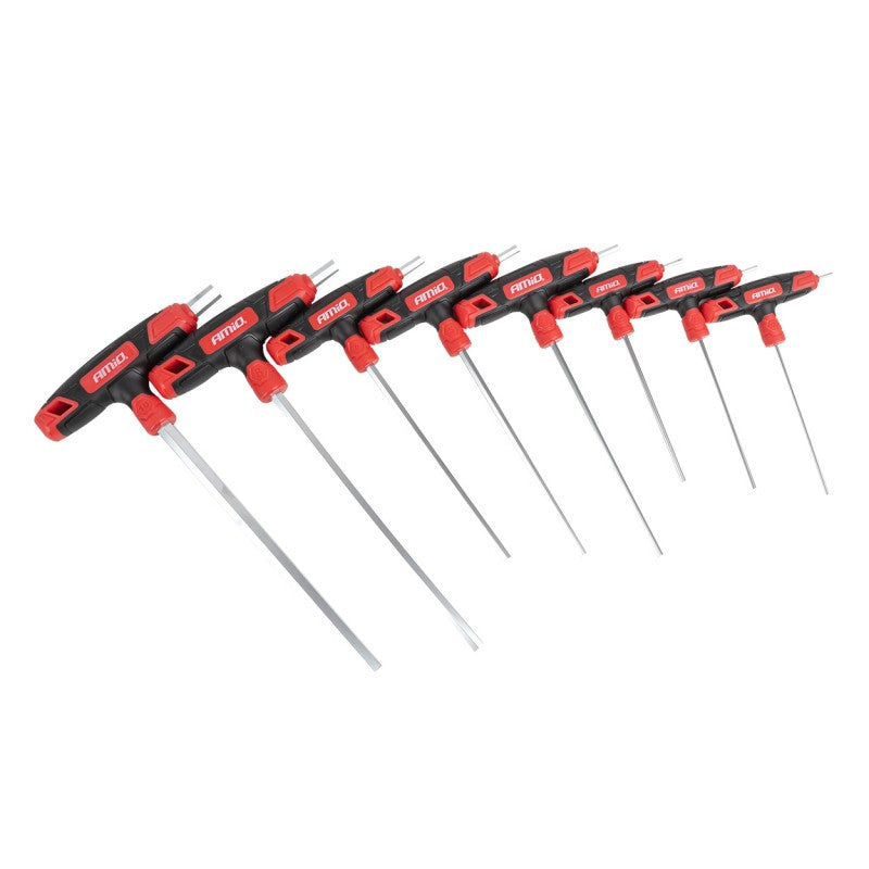 Set chei hexagonale Imbus cu mâner în T, 8 buc. AMIO-04826