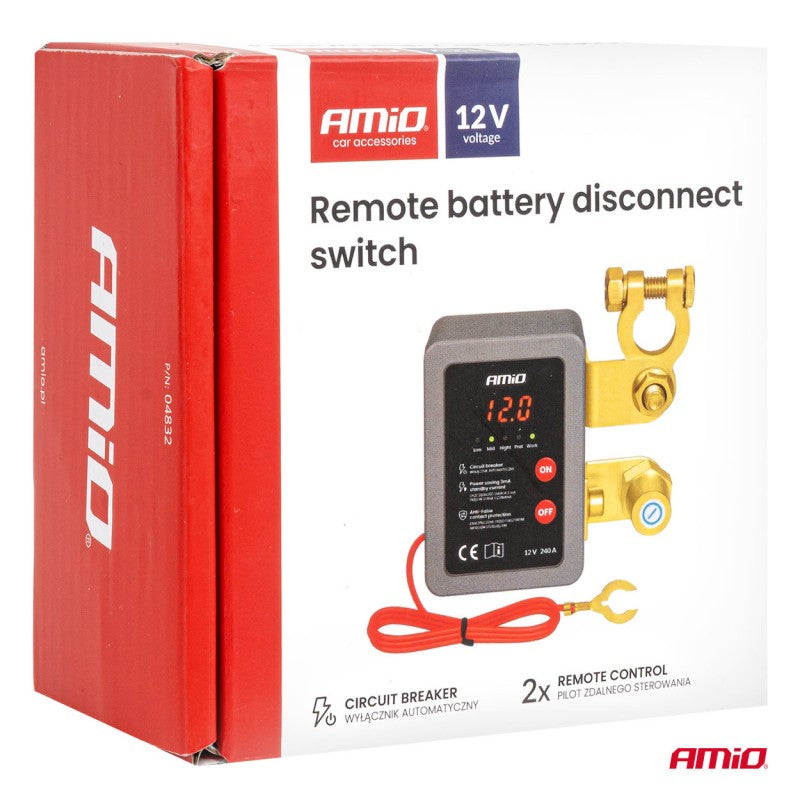 Întrerupător automat de deconectare a bateriei de la distanță 12V 240A (BATT) AMIO-04832