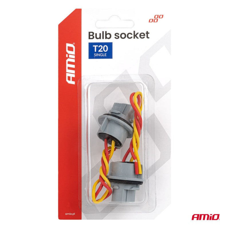 Soclu bec T20 LED 12V W21W WY21W W3x16d 7440 T20 2 buc. AMIO-04833