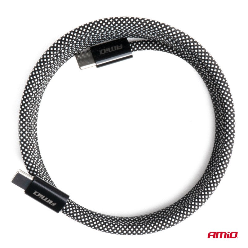 Cablu USB magnetic USB-C – USB-C 60W 100cm AMIO-04840