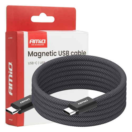 Cablu USB magnetic USB-C – USB-C 60W 100cm AMIO-04840