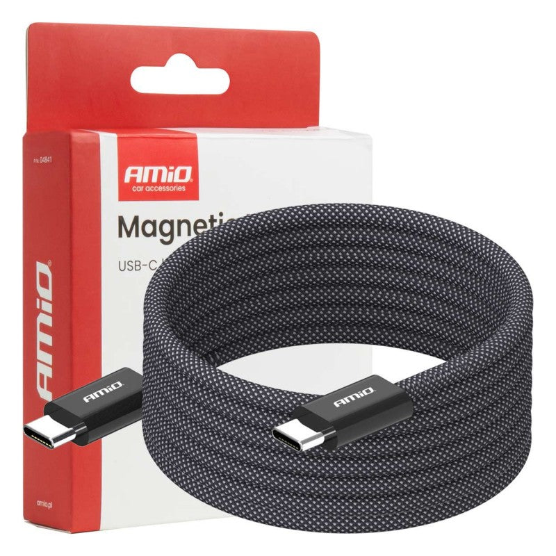 Cablu USB magnetic USB-C – USB-C 60W 200cm AMIO-04841