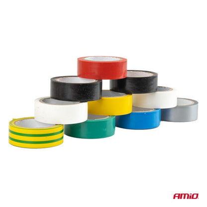Benzi izolatoare colorate, set de 10, 18 mm x 5,5 m x 0,13 mm, AMIO-04846