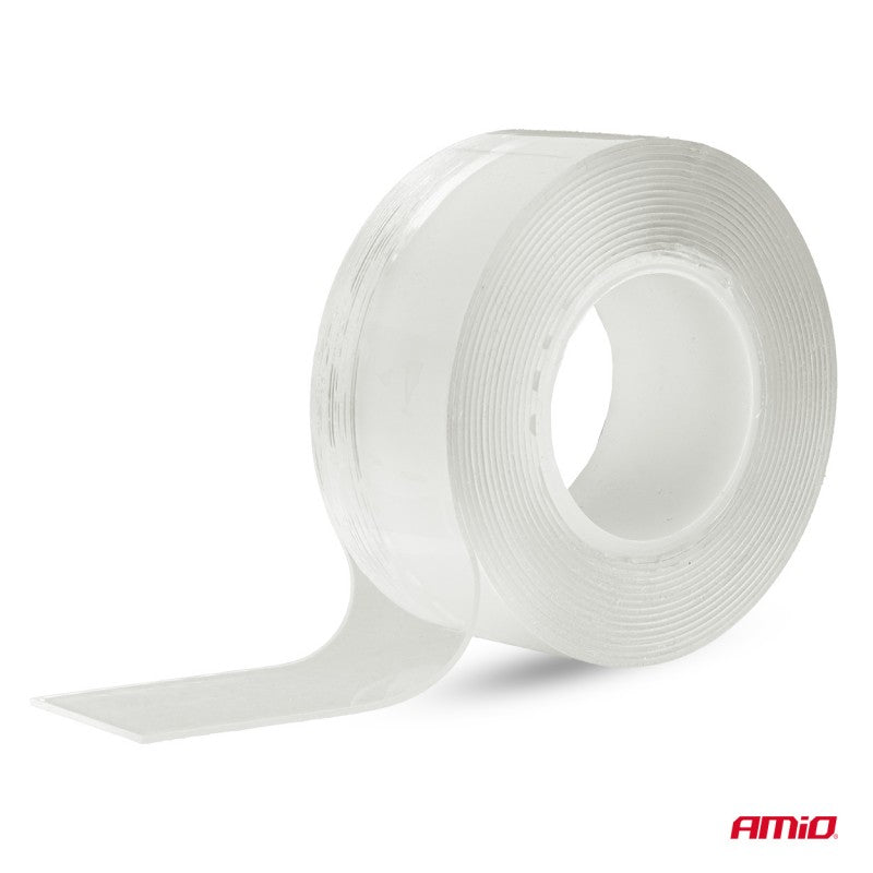 Bandă dublu adezivă reutilizabilă cu nano-demontare 20 mm x 3 m x 1 mm AMIO-04847