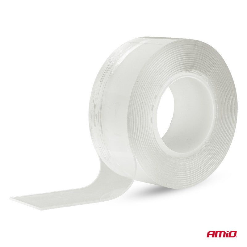 Bandă dublu adezivă nano reutilizabilă pentru montare 30mm x 3m x 1mm AMIO-04848