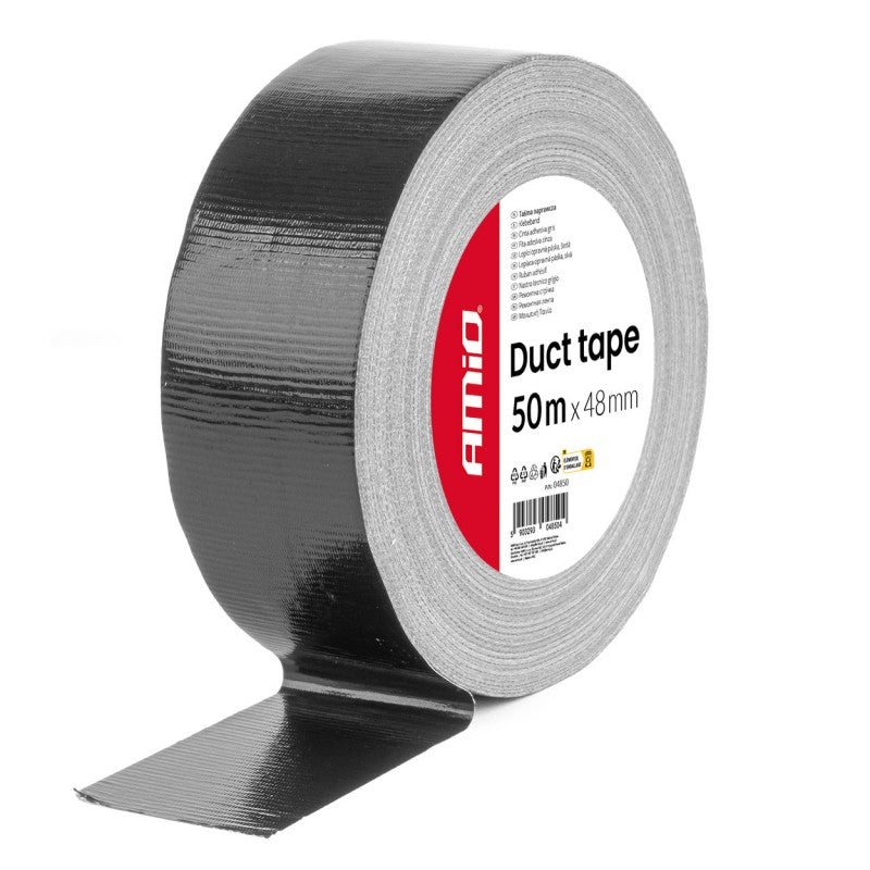 Bandă tehnică neagră 48mm x 50m x 0.19mm AMIO-04850