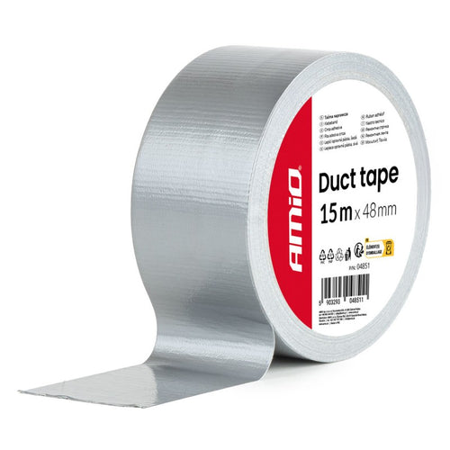 Bandă tehnică gri 48mm x 15m x 0.19mm AMIO-04851