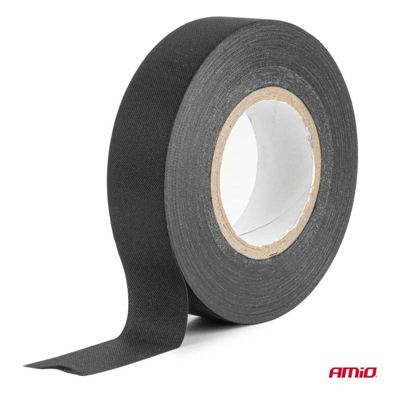 Bandă izolatoare din material textil PET, netedă, 25m x 19mm x 0.14mm AMIO-04854