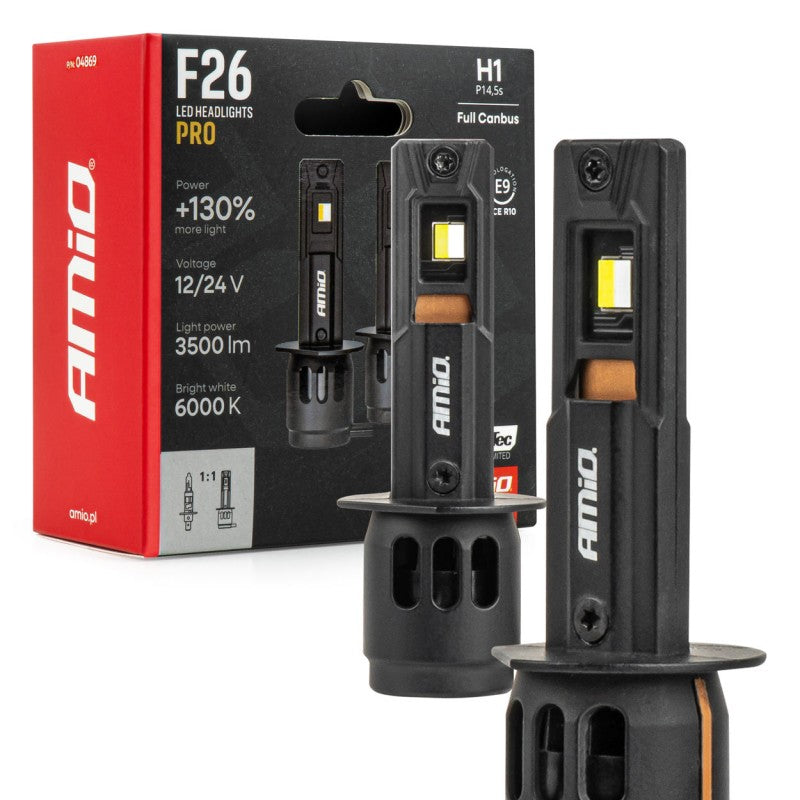Becuri auto LED F26 PRO LumiTec LIMITED +130% DUO FULL CANBUS H1 12V 24V AMIO-04869