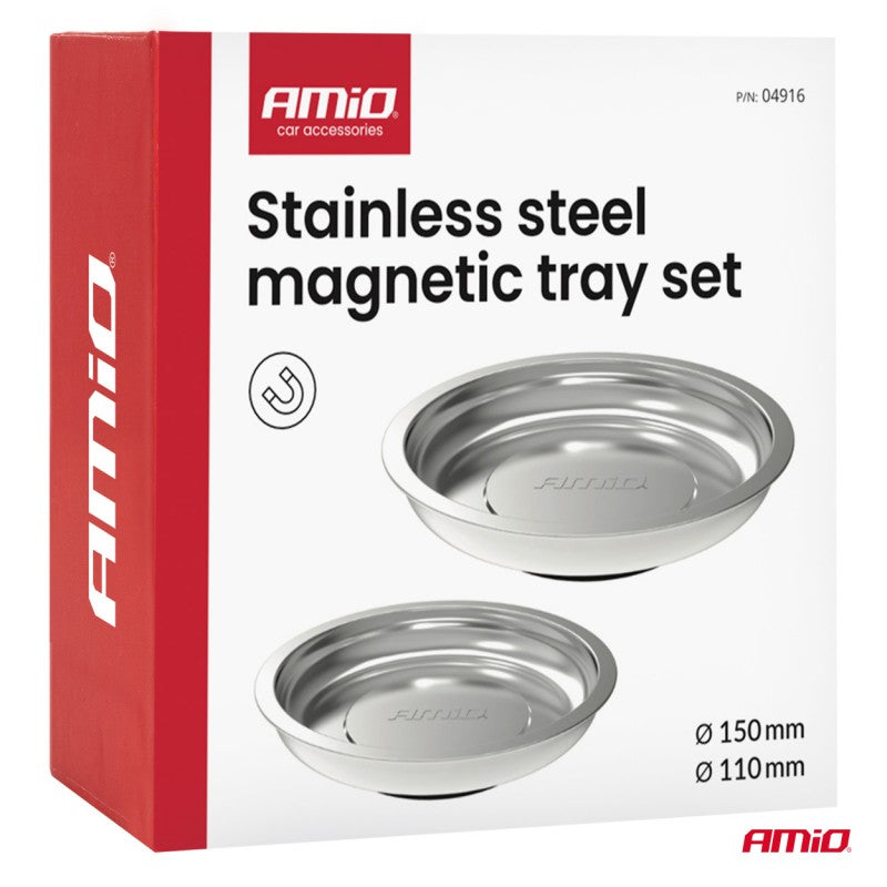 Set tăvi magnetice din oțel inoxidabil 110mm 150mm AMIO-04916