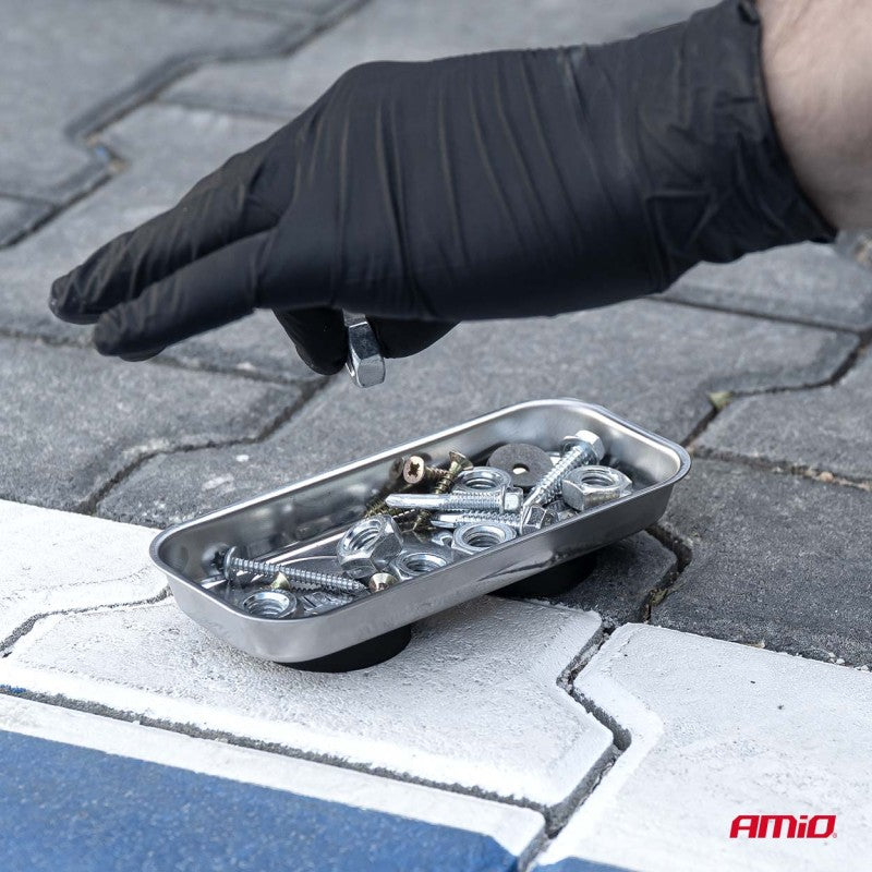 Tavă magnetică din oțel inoxidabil 150x65x27mm AMIO-04917