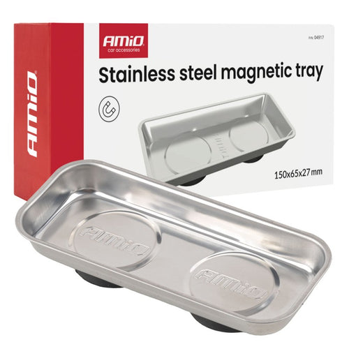 Tavă magnetică din oțel inoxidabil 150x65x27mm AMIO-04917