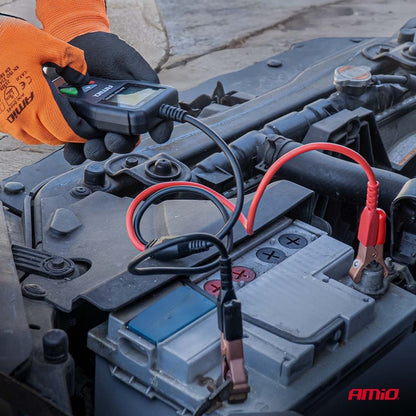 Tester digital profesional pentru baterii 2–220 Ah 6V 12V 24V AMIO-04920