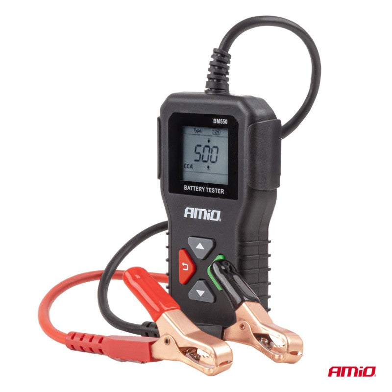 Tester digital profesional pentru baterii 2–220 Ah 6V 12V 24V AMIO-04920