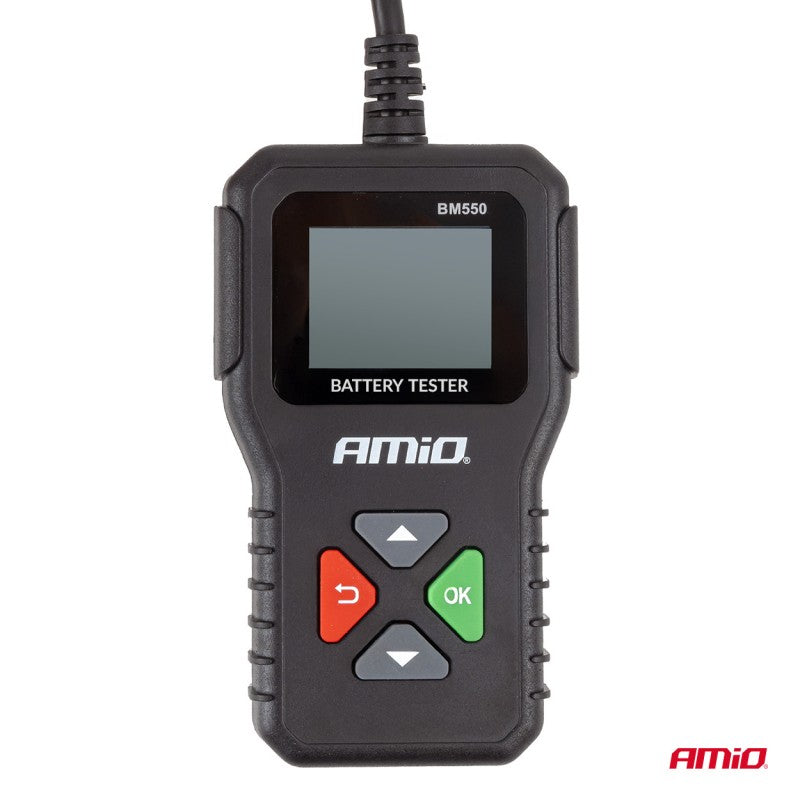 Tester digital profesional pentru baterii 2–220 Ah 6V 12V 24V AMIO-04920