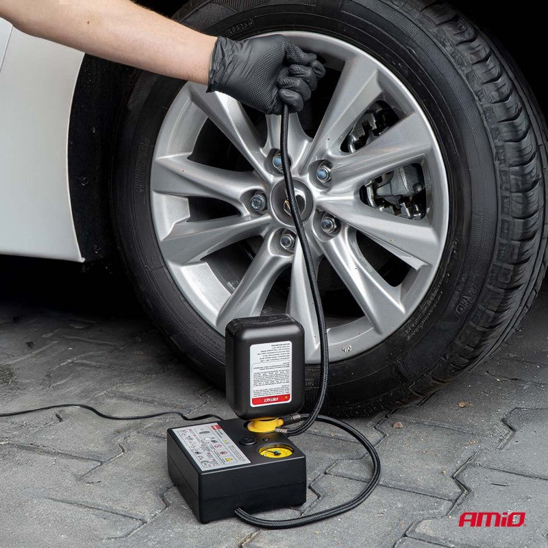 Kit de reparare și umflare anvelope 19 mm centimetru cilindru 12V AMIO-04929