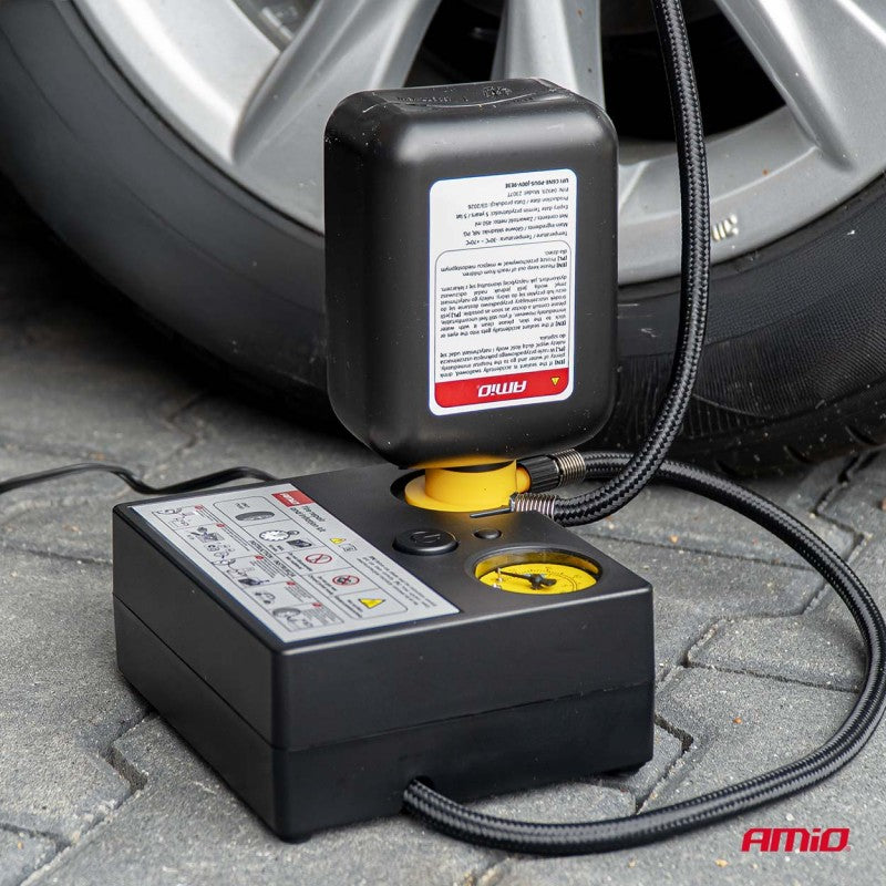 Kit de reparare și umflare anvelope 19 mm centimetru cilindru 12V AMIO-04929