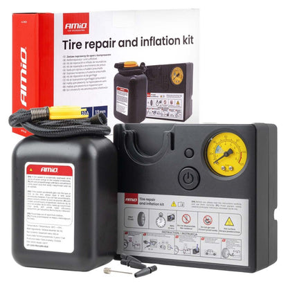 Kit de reparare și umflare anvelope 19 mm centimetru cilindru 12V AMIO-04929