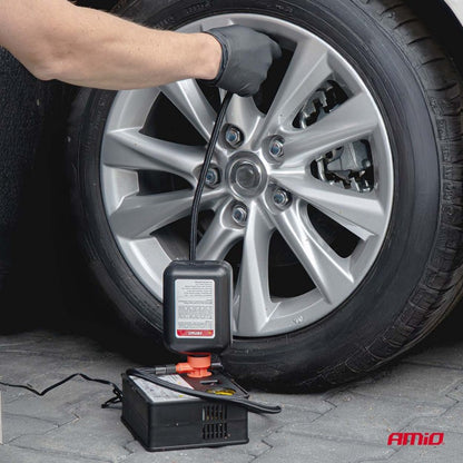 Kit de reparare și umflare anvelope pentru cilindru de 31 mm, 12V, AMIO-04930