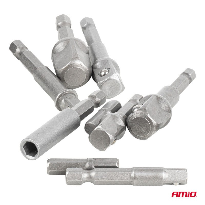 Set adaptor șurubelniță cu 9 piese 1/4", 3/8", 1/2" AMIO-04931